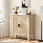 Buffet bas bois contemporain en 2 porte - d�cor ch�ne - l 76 x w 40 x h 80 cm