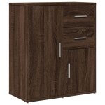 Buffet bas - bois dingnierie - 60 x 31 x 70 cm - marron - contemporain - meuble de cuisine