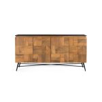 Buffet bas - bois de manguier - finition naturelle - design moderne - 170 cm