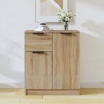 Rduction fr - buffet bas enfilade - commode salon chne sonoma 60x30x70 cm - aspect bois dingnierie ...