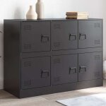 R�duction fr - buffet bas enfilade - commode salon noir 99x39x73 cm - en acier - 201841