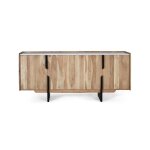 Buffet bas - giner y colomer - bois dacacia - plateau marbre - 4 portes - 180x40x78 cm