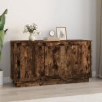 Buffet bas - helloshop26 - armoire de rangement - bois ding�nierie - 6 compartiments - ch�ne fum�