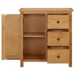 Buffet bas - jili - brun placard 70x35x75 cm bois de ch�ne massif fr20