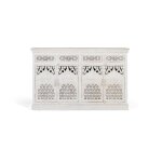 Buffet bas - mangoholz - 4 portes - 4 tiroirs - blanc - 180x90x40 cm