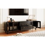 Buffet bas meuble tv de style rtro : poignes dores beaucoup despace de rangement. avec porte en verre ...
