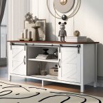 Meuble tv bois 150x40x60 cm meuble de rangement moderne avec 2 portes coulissantes pour salon cuisine ...
