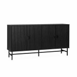 Buffet de rangement noir. bazalt. quatre portes. deux tagres. l 157. 5 x l 39 x h 83cm