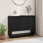 Buffet bas - vidaxl - 875224 - ch�ne noir - 3 portes - bois ding�nierie 97x29x75 cm