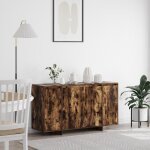 Buffet bas - vidaxl - ch�ne fum� - 3 portes - 2 �tag�res - design moderne
