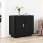 Buffet bas - vidaxl - chne noir - 2 portes - design moderne - bois massif