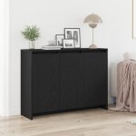 Buffet bas - vidaxl - ch�ne noir - 3 portes - 6 �tag�res - style contemporain