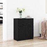 Buffet bas - vidaxl - chne noir - finition texture - rangement spacieux - moderne
