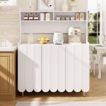 Buffet haut - blanc - moderne - 120 x 40 x 135. 8 cm - 3 portes - style scandinave