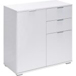 Buffet blanc 71x74x35cm commode meuble de rangement alba avec 2 portes 2 tiroirs pour salon salle  manger ...
