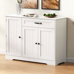 Buffet blanc meuble de rangement avec tiroir et portes sideboard �l�gant pour entr�e & salon 107 x 40 ...
