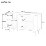 Buffet blanc pur moderne et minimaliste avec 4 arches pour salle � manger et salon (blanc)