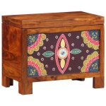 Buffet boh�me - vidaxl - bois de manguier - motifs color�s - rangement spacieux