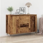 Buffet en bois champ�tre - vidaxl - 120 cm - 2 portes - 1 tiroir - finition us�e