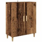 Buffet en bois ding�nierie - vidaxl - bois ancien - 70x34x90 cm - 2 portes - pieds coniques - rangement ...