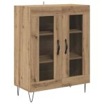 Buffet en bois ding�nierie - vidaxl - ch�ne artisanal - 695x34x90 cm - rangement spacieux - esth�tique ...
