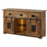 Buffet en bois de manguier / bois de récupération 150x45x90 naturel laqué railway lux #100 Buffet en bois de manguier / bois de récupération 150x45x90 naturel laqué railway lux #100