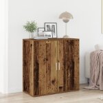 Buffet en bois massif recycl - vidaxl - finition vieillie - 2 portes - grand rangement