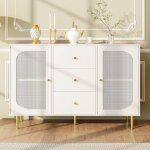 Buffet en bois avec portes en rotin pe avec 3 tiroirs meuble en bois indépendant blanc 120 x 40 x 90 ... Buffet en bois avec portes en rotin pe avec 3 tiroirs meuble en bois indépendant blanc 120 x 40 x 90 ...