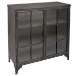 Buffet 2 portes broc mtal gris 102x101cm - atmosphera createur dinterieur