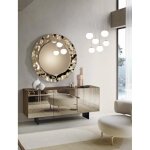Buffet - cassia tek - 3 portes - miroir bronze - teck - mtal