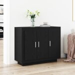 Buffet en ch�ne noir - vidaxl - 3 portes - finition mate - style contemporain