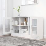 Buffet chic armoire à vitrine blanc 120x305x70 cm bois dingénierie ll0000074815 Buffet chic armoire à vitrine blanc 120x305x70 cm bois dingénierie ll0000074815