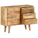 Buffet cloud commode meuble de rangement bois massif de manguier 90x30x69 cm j1891