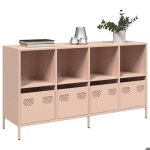Buffet commode chambre vidaxl rose 135x39x735 cm acier lamin� � froid b102