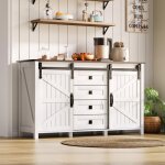Buffet de cuisine 137 cm? design rtro avec protection anti - basculement idal pour la cuisine le salon ...