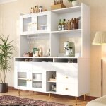 Buffet de cuisine 14539171 cm avec porte vitre buffet haut avec tagre  verres  vin buffet salle ...