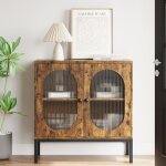 Buffet cuisine avec 2 portes vitr�es armoire de cuisinemeuble de rangement pour salle � manger salon ...