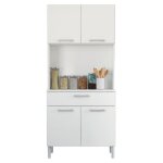 Buffet de cuisine 4 portes 1 tiroir blanc 3 niches l 80 h 180 p 36. 3 cm - l 80 x l 36. 3 x h 180 cm