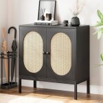 Buffet - bahut - buffet bas 80x 40x 80 cm - 2 portes - bois - style moderne noir
