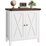 Buffet cuisine - buffet bas - buffet - bahut - 2 portes - bois 76x40x80 cm - style scandinave blanc et ...
