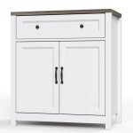 Buffet de cuisine - bealife - meuble bas de cuisine - 1 tiroir - 2 portes - �tag�re r�glable - rangement ...