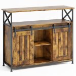 Buffet de cuisine - bealife - meuble de rangement - 2 portes coulissantes - 3 �tag�res r�glables - salon ...
