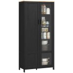Buffet de cuisine homcom armoire de cuisine meuble vitrine avec étagères réglables et 9 compartiments ... Buffet de cuisine homcom armoire de cuisine meuble vitrine avec étagères réglables et 9 compartiments ...