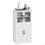 Buffet de cuisine homcom armoire multi - rangements 2 placards portes en verre 4 étagères en bois blanc ... Buffet de cuisine homcom armoire multi - rangements 2 placards portes en verre 4 étagères en bois blanc ...