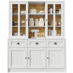 Buffet de cuisine meuble haut salon blanc 140x385x175cm - vitrine cuisine salle � manger minimaliste ...