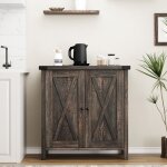 Buffet de cuisine - promiracal - 76 x 40 x 80 cm - 2 portes - �tag�res r�glables - marron vintage