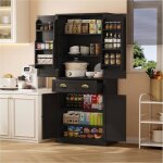 Buffet de cuisine meuble cuisine rangement armoire avec 1 tiroir et 4 portes 2 portes avec tagres mdf ...
