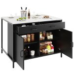 Buffet de cuisinesimple et moderne table de bar  cafplateau de table avec structure en marbre pieds ...