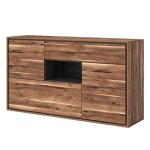 Buffet design 155 cm pour salon couleur ch�ne et gris fonc� collection silva