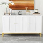 Buffet Élégant 3 portes avec plateau imitation marbre ? design moderne blanc ? idéal pour cuisine salon ... Buffet Élégant 3 portes avec plateau imitation marbre ? design moderne blanc ? idéal pour cuisine salon ...